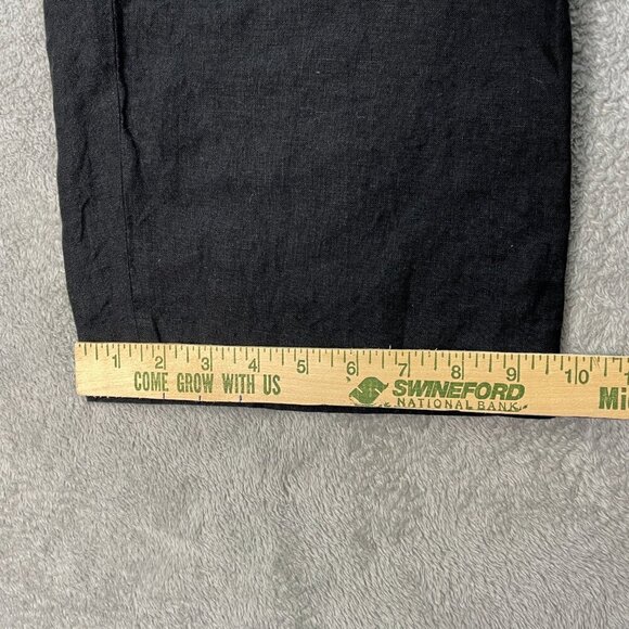 Talbots Chelsea Crop Black Dress Pants Women's 8 100% Linen Lightweight Minimal - Picture 9 of 13